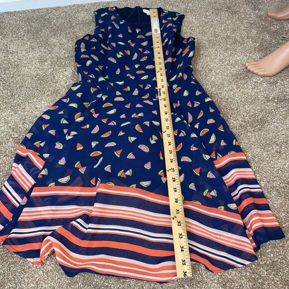 Maison Jules Watermelon Sleeveless Summer A- Line Dress Size M Fit/Flare - Picture 4 of 12